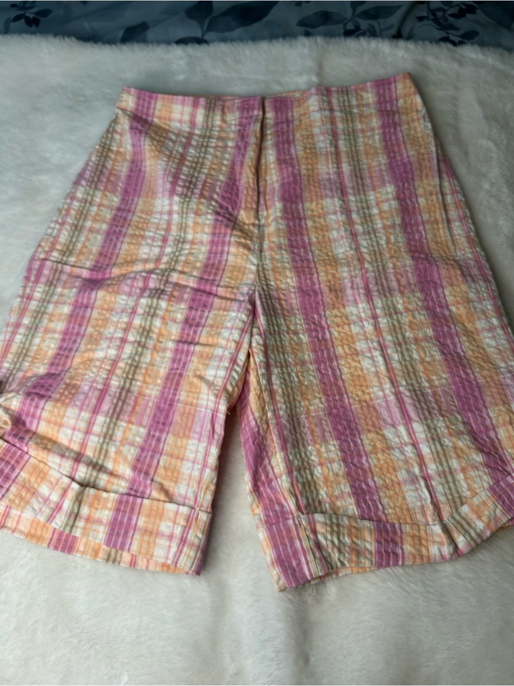 Denim & Co. Women’s Small 20 Inch Plaid Shirts Pinks Golf Casual 3248